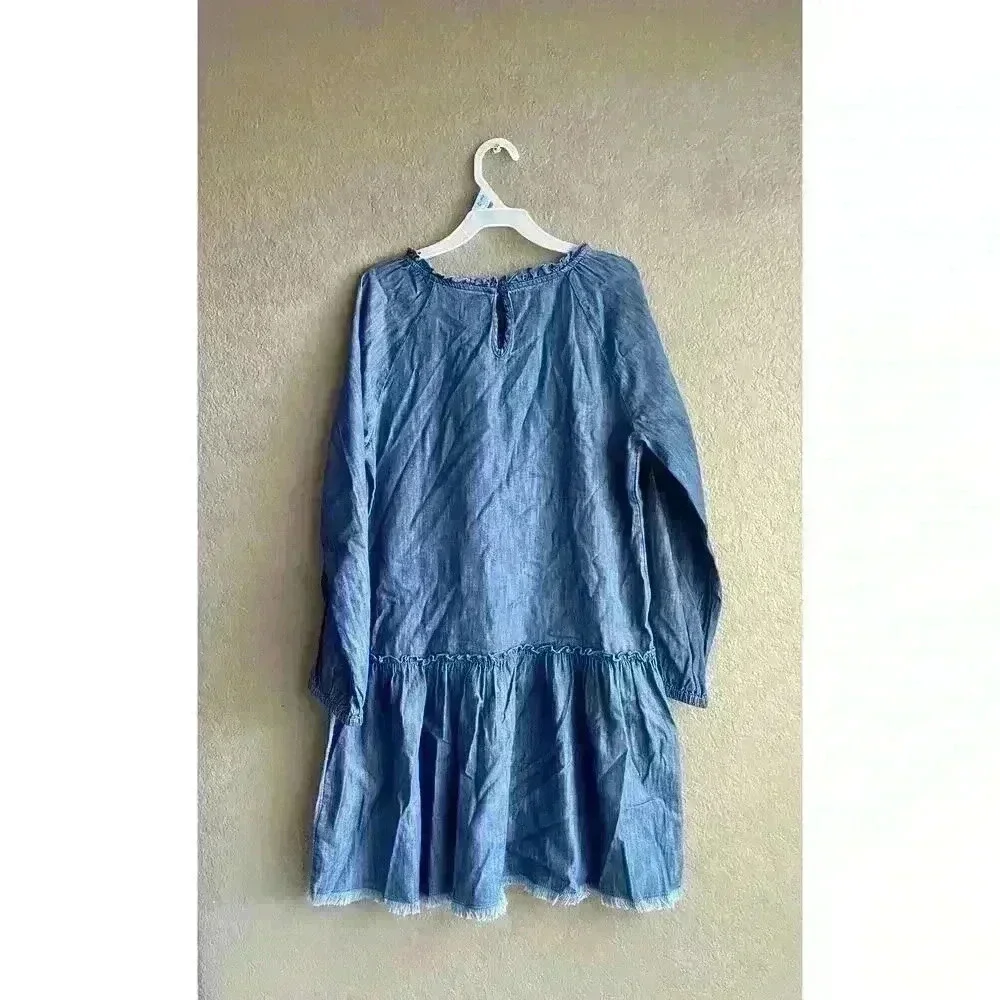 Gap Long-Sleeve Tiered All-Day Jean‎ Dress for Girls Size XXL